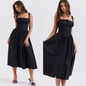 HOUSE OF CB 'Tatiana' Black Midi Sundress